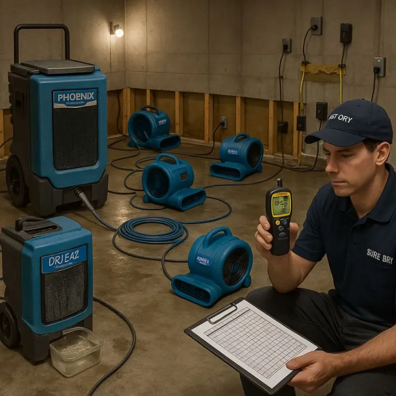 Structural Drying and Dehumidification process in City of Portsmouth, VA